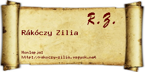 Rákóczy Zilia névjegykártya